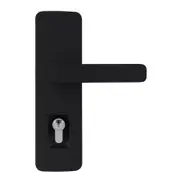 Gainsborough Black Matte Trilock Cove Harper Double Cylinder Entrance Lever Set