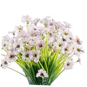 12 Bundles Artificial Flowers Outdoor UV Resistant Fake Flowers 12Bundles White