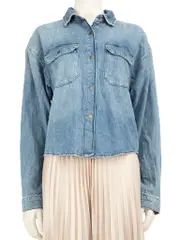 Blue Snap Button Denim Shirt