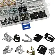 PVOTAWP 100Pcs 10 Sizes Car Metal Clips and Fasteners U-Clip Trim Door Panel Spring Clip, Automotive Body Fastener Speed Nuts Bumper Clip Trim Moulding Clip Compatible with VW Audi 4A0-867-276A