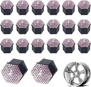 Wheel Nut Caps - Shining Bolts Cover Set of 20,Anti-Scratch Removable Wheel Nut Decorative Cap for Car Exterior Dust-Proof Protection