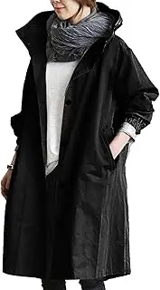 [Yubnlvae] My Account Trench Coat Women 2024 Plus Size Long Jacket Fall Clothes Lightweight Casual Windbreaker Outwear with Pockets spring deal Clearance, Black, Small