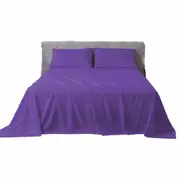 2000TC Cooling Bamboo Sheet Set Flat Fitted Sheet Set Pillowcases 5 Size Purple