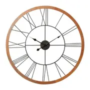 [James Lane] Kent Wall Clock Natural Black - 80cm x 5cm