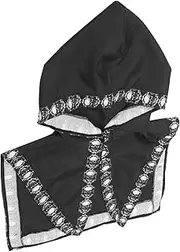 FOMIYES Punk Cowl Hooded Cape for Halloween Medieval Cloak with Hood Unique Cosplay Costume Vintage Style Cloak for Parties and Carnivals Black
