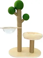 Large Cat Scratching Post, 55.1" Tall Cat Scratcher Featuring with Natural Sisal Scratching Poles for Kittens and Small Cats