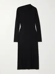 [TOTEME] TOTEME - Gathered Stretch-jersey Midi Dress - Black - xx small xx small Black