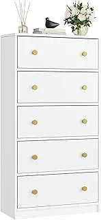 Nicehill Dresser for Bedroom with 5 Drawers,White