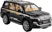 Die Casting 1:24 for Toyota Prado Land Cruiser Series Alloy Simulation Car Model Sound and Light Pull-Back Miniature Model Collection Presents Ornaments(1:24 Land Cruiser Black)