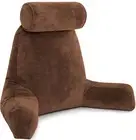 Husband Pillow XXL Reading Pillow for Bed Backrest with Arms - Chocolate Adul...