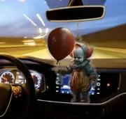 Acrylic Christmas/Halloween Ornament Rearview Mirror Decor Pennywise