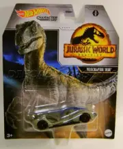 VELOCIRAPTOR BLUE JURASSIC WORLD DOMINION CHARACTER CARS HOT WHEELS 2022