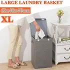 100L LAUNDRY BASKET WASHING BIN CLOTHES STORAGE BAG BOX WITH LID SPACE SAVING