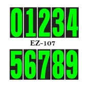 Car Dealer Window Stickers 5 1/2 Inch Numbers Chartreuse and Black 24 Packs
