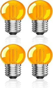 BrightArk 2W E27 LED Bulbs, Warm White 2000K Amber LED Light Bulbs, E27 Base Bulb Equivalent 40-60W, Amber Glass Bulbs Bulbs for Decorative Lamps, Non-Dimmable,4-Pack