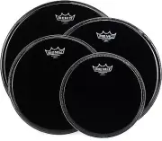 Remo Ambassador Ebony 4-piece Tom Pack - 10/12/14/16 inch (4-pack) Bundle