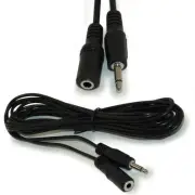Lot5 10ft long 1/8" MONO Male-Female Extension,3.5mm,Audio Cable/Cord 2conductor