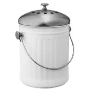 Avanti White 5 Litre Stainless Steel Compost Bin