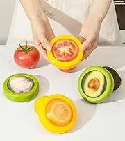 WUWFKUI 4PCS Avocado Saver and Tomato Holder,Onion Storage Avocado Saver Holder, Lemons Garlic Tomato Peper Storage Containers Reusable