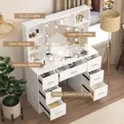 Modern LED Lighted Dressing Table Vanity Desk With Hollywood Mirror & Stool Set