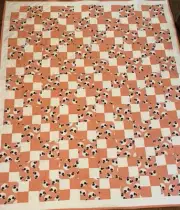 New Handmade Baby Crib Quilt Panda Bears Orange 48x41 Inch