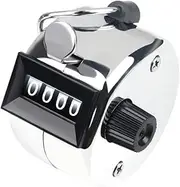 Clicker Counter,Metal Tally Counters with 4 Digit Display,Finger Ring Hoop Holder for Baseball, Coaching and Row Sport