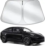 Car Windshield Sun Shade for Tesla Model Y,Foldable Car Window Sunshades Custom Fit Front Window,Windscreen Sun Shade Cover for Car Interior Accessories UV Protection & Heat Insulation