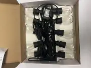 Outdoor 30 ft String Light Shatter Water Resistant Bulbs 10 Hanging Sockets