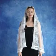 Traditional Lace Tulle Veil Female Head Covering Catholic Chapel Wedding Veil