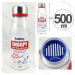 日本進口 SNOOPY 史努比 冷水壺 茶葉濾網 運動水壺 500ML 水壺 隨身杯 冷泡茶 冷水瓶 紅色 ㊣老爹正品㊣