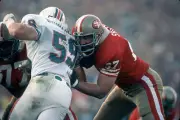 Offensive lineman Billy Shields San Francisco 49ers blocks linebac- Old Photo