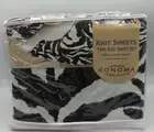 Sonoma Twin Zebra Pattern Print Knit Sheets 3 Piece Sheet Set New