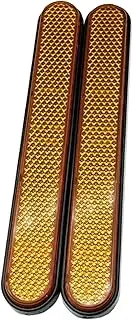IEDZCUMC Motorcycle Front Fork Reflector Sticker Lower Legs Slider Saddlebag Reflective Cover Compatible with Harley Dyna Softail Sportster Fatboy(Amber)