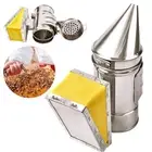 Bee Hive Smoker Bee Keeper Smoker Stainless Steel Heat Chamber Equipment New