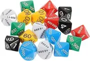 KONTONTY 18pcs Fun Plastic Dice for Board Games Place Value Learning Party Props Lightweight Portable Educational Game Dice for Home Ktv Bar Activities