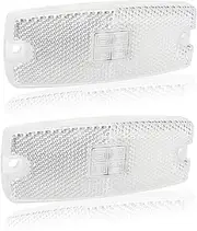 Yinaolan 2 Pcs White LED Trailer Side Marker Lights - Truck Front Position Side Indicator Lamps With Reflector For Trailer Van Caravan Truck Lorry 10~30V