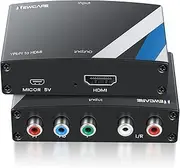 NEWCARE Component to HDMI Adapter, YPbPr to HDMI Converter + R/L, Component 5 R/L RGB to HDMI Converter Adapter, Supports 1080P Video Audio Converter Adapter Compatible with DVD PSP to HDTV Monitor
