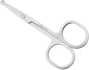 AIMALL 1PC Precision Curved Blade Nose Hair Trimmer, Stainless Steel Ear & Facial Hair Safety Scissors, Round Tip Gentle Cut, 3.46" Silver Clipper