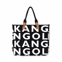 在飛比找環球Online優惠-【KANGOL】滿版LOGO兩用手提側背包-黑色