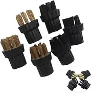 6pcs Steam Cleaner Brass Nylon Brush Head Replacement Parts Steam Mop X5 Floor Carpet Pet Hair Cleaning Steam Cleaner Replacement Accessories