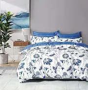 CleverPolly Print Microfibre Quilt Cover Set - Ultra Soft with Zipper Closure (Lin, King Size)