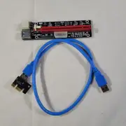 6 Pack PCI-E 1X to Pci-E 16X GPU 164 Pin Riser Adapter Card USB 3.0 Cable