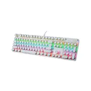 Mechanical Gaming Keyboard Tactile Blue USB - White