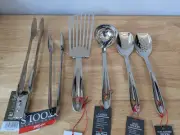New ALL CLAD Utensils 18/10 stainless SERVING SET Spoons Ladle Tongs Spatula