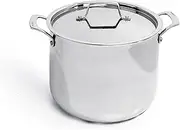 [Berghoff] Professional Tri-ply 18/10 Stainless Steel Stockpot 9.5" 8 Qt. Safe Grip Handle Matching Lid Induction Cooktop Measurement Markings Inside Fast & Even Heat Oven Safe Dishwasher safe