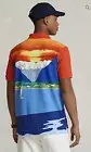 POLO RALPH LAUREN SAILING 1967 GENEVA PRINT MESH KNIT COLLARED SHIRT SMALL-2XL