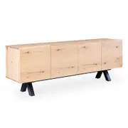 Modern Furniture OLIVETO Sideboard Buffet 200cm - Brown & Black