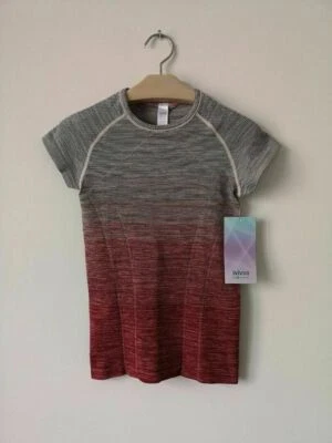 NWT IVIVVA by LULULEMON WLCB Red Stripe Multi Fly Tech SS Tee Top Girl's 12