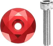 1 1/4" OD Bicycle Headset Stem Top Cap Aluminum Alloy Cycling Headset Cover Stem with M6 Bolt for Mountain Bike Road Bike MTB, Red