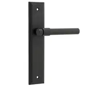 Iver Helsinki Door Lever Handle on Stepped Backplate Matt Black